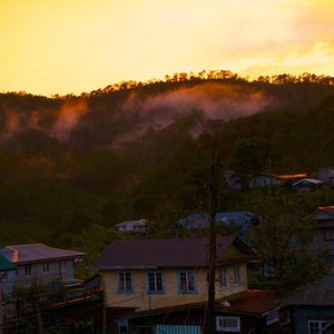 View at sun set time