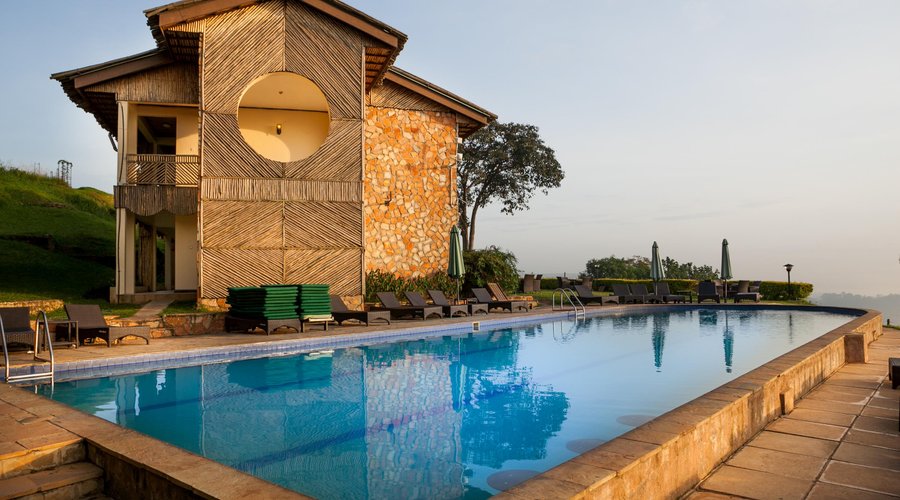 hotel and swimming pool