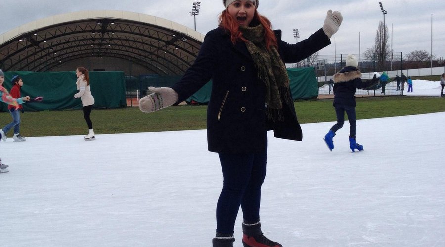Outdoor rink with covered rink in the background