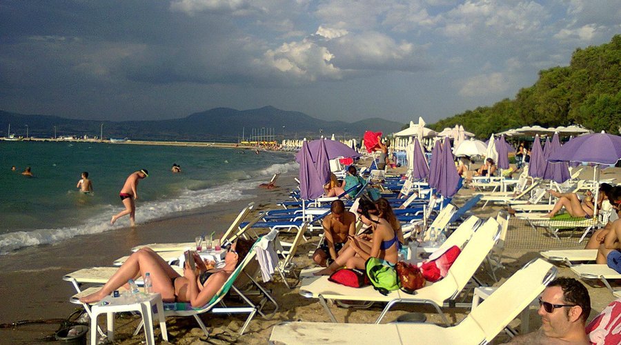 Beach bar near of Pension-Tzitzifies