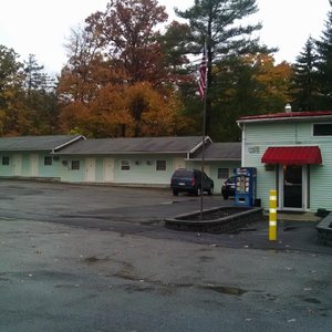 exterior of motel - tree shaded and secluded