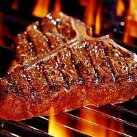flamed steak