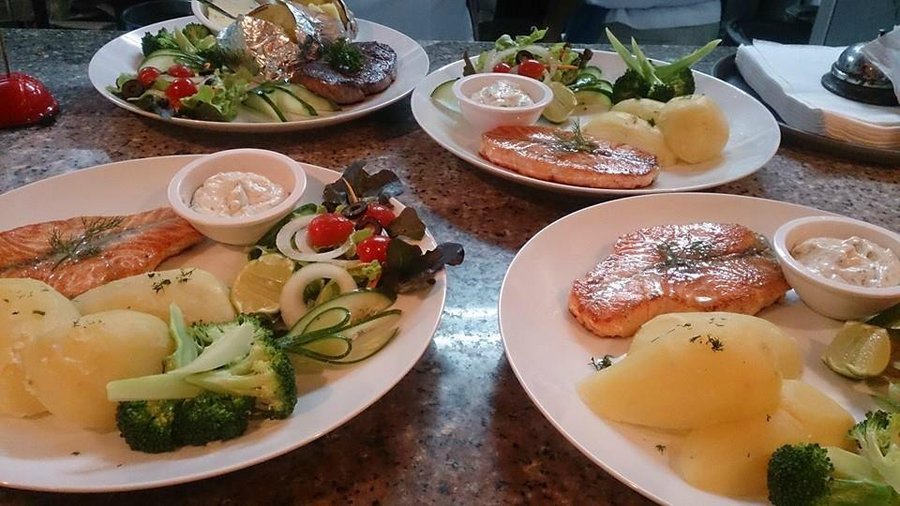 Salmon fille and Beef tenderloin