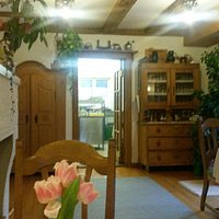 Kamin mit Blick zur Küche