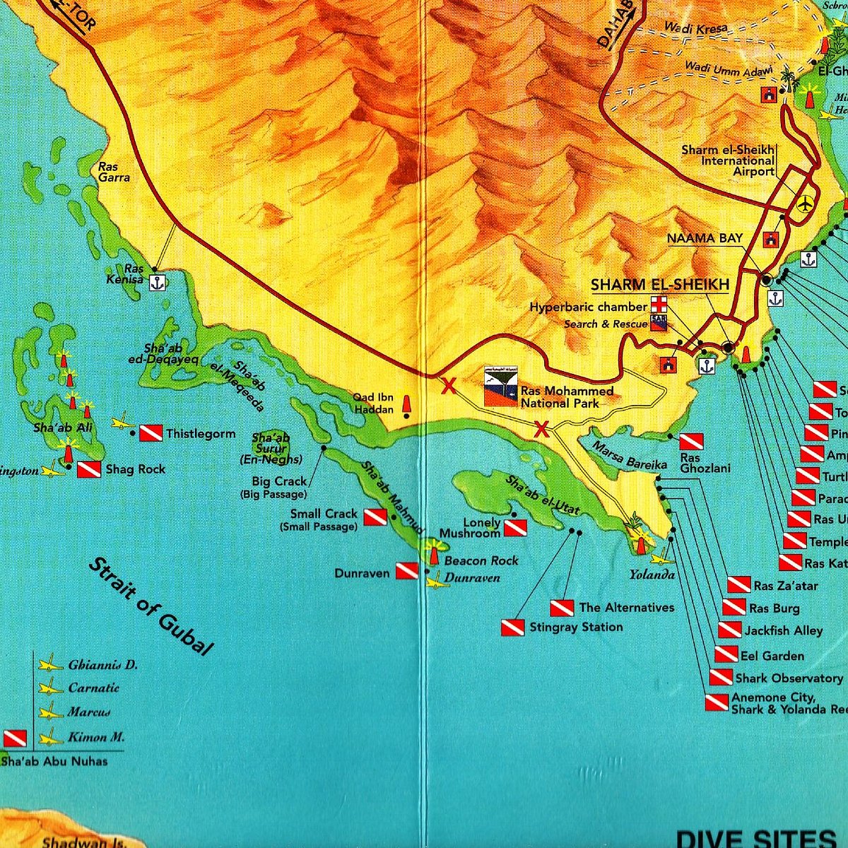 Карта шарм эль шейха с бухтами и отелями