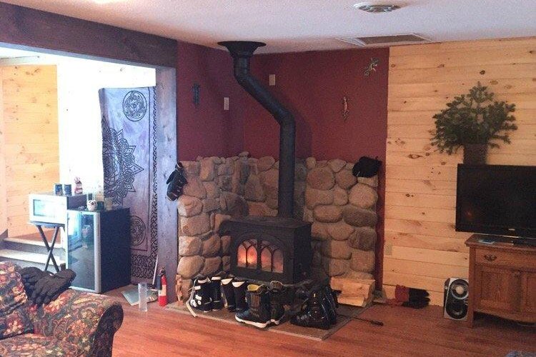 Always a real wood fire burning hot in the living room