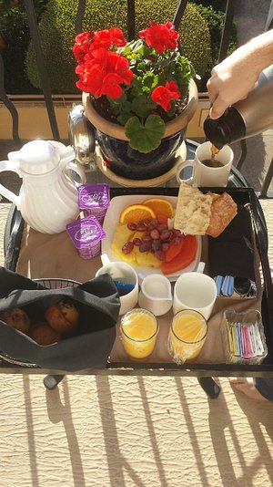 Complementary Breakfast delivered to the room