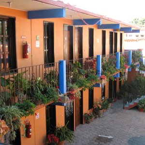 View of rooms and patio parking