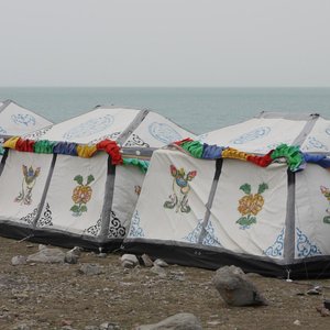 Tents near the lake