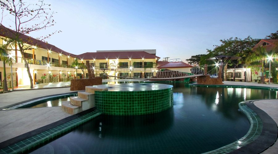 Resort Pool with Lazy Jacuzzi