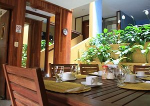 Hotel Quetzalcoatl in Coatzacoalcos, image may contain: Resort, Hotel, Dining Table, Table