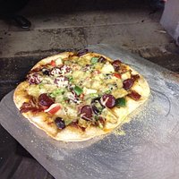 Pizza from our woodfired oven!