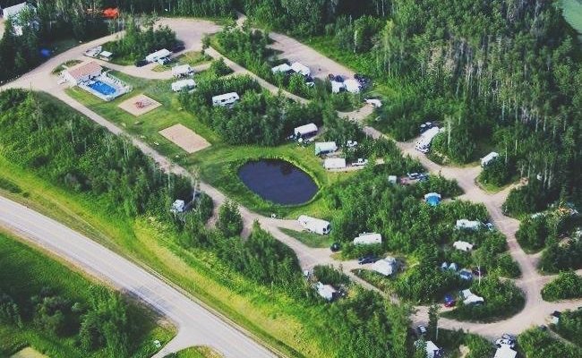 Aerial view of the campground