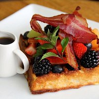 Bench waffle served during weekend/holiday brunch