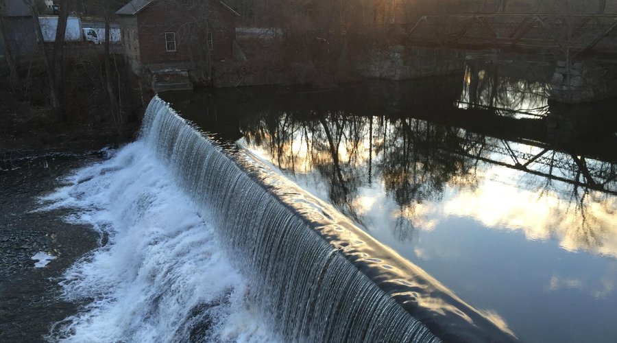 Old Mill Inn private waterfall from Elm Suite
