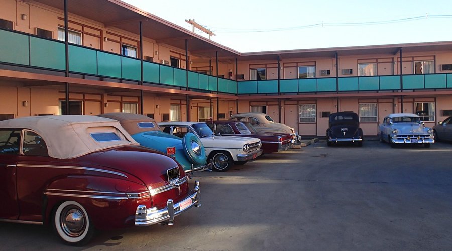 Our Motor Inn rooms, which open up to our parking lot. 
