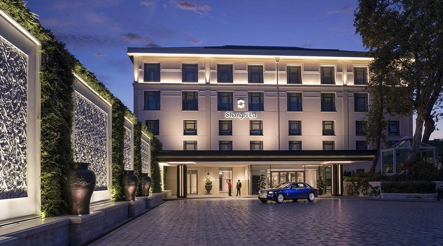 Hotel Façade with Rolls Royce