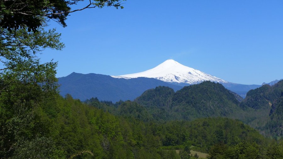 Volcán Villarrica visto desde Kila Tai Tai Lodge