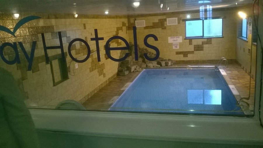 hotel pool from balcany above