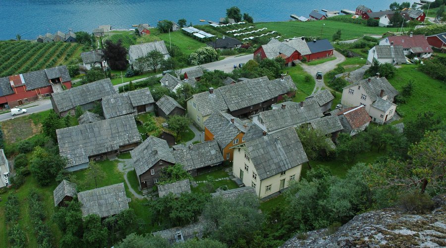 The historic farmvillage seen from above