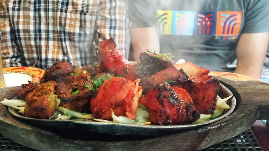 Sizzling hot tandoori dish