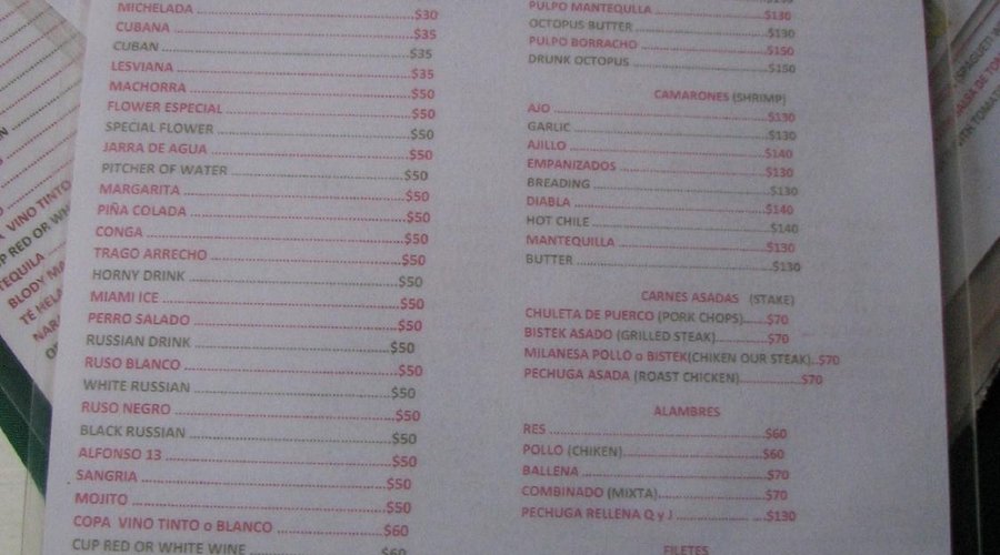 2015 Menu - gotta love the spelling. <3