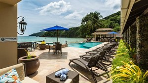Blue Waters Inn in Tobago, image may contain: Resort, Hotel, Villa, Summer