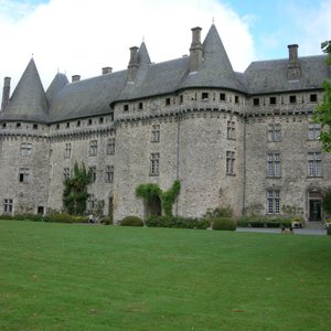 Front of medieval Chateau de Pompadour