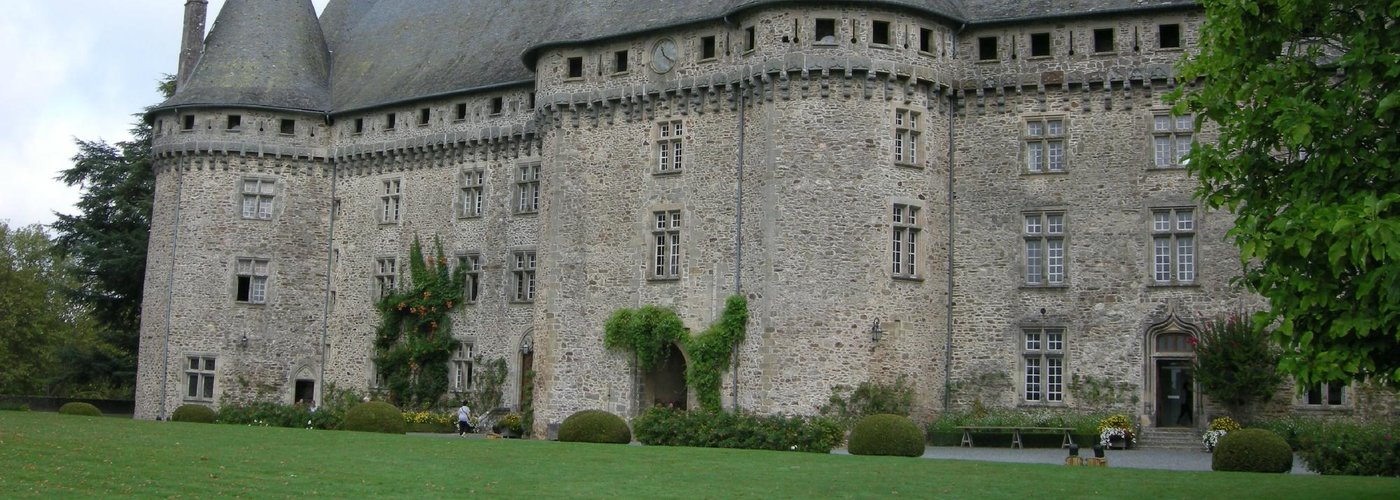 Front of medieval Chateau de Pompadour