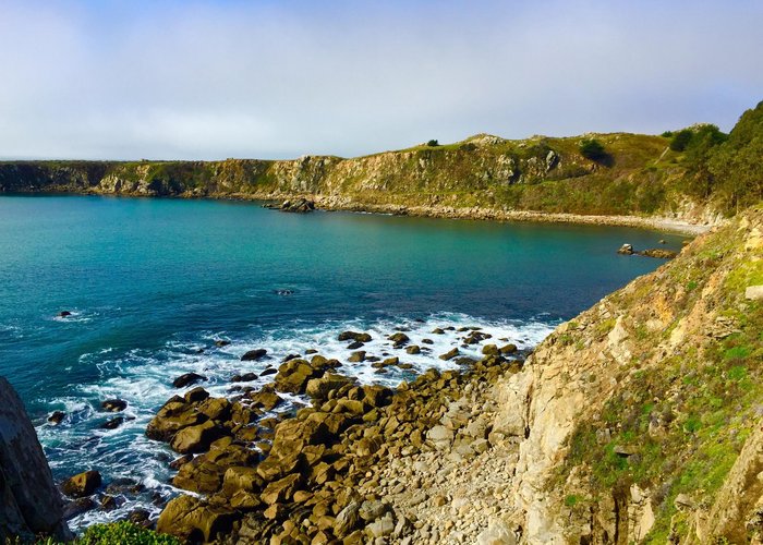 View of the rocky bluffs at Fort Ross