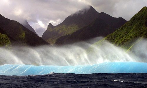 Surfing in Tahiti