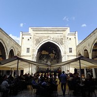 Courtyard and café inside.