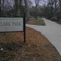 Welcome sign for Clark Park.