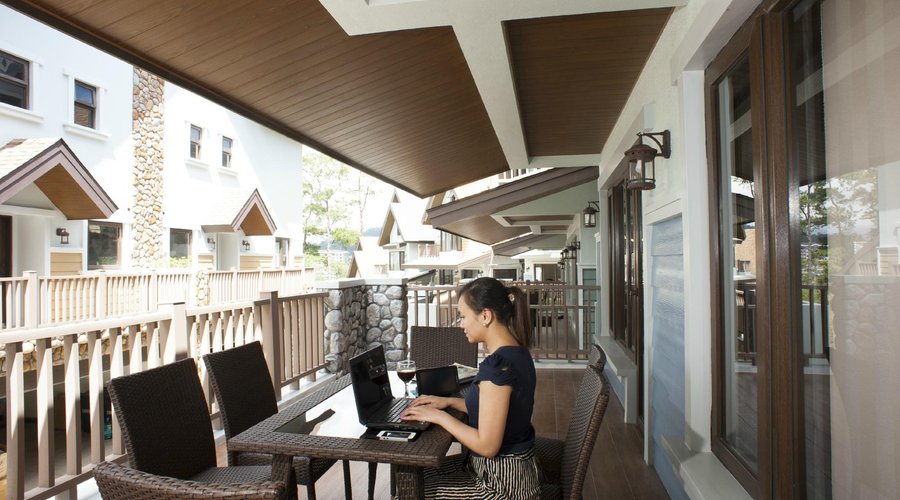 Spacious outdoor porches and balconies