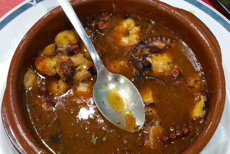 Pulpo con langostinos