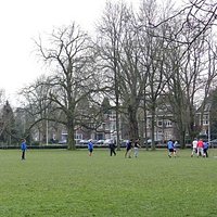playing soccer