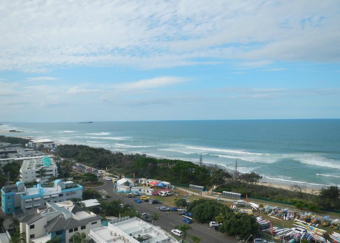 View of the beach from accommodation