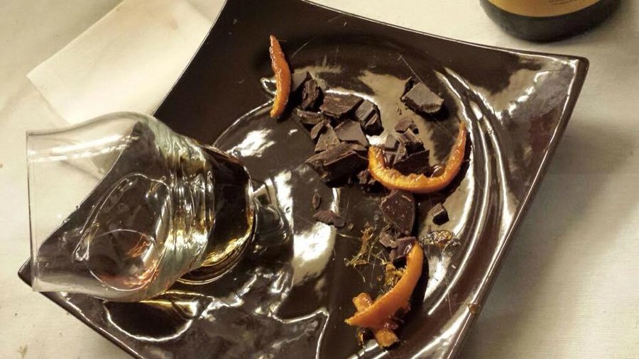 Rum XO con cioccolato extra fondente e arancia caramellata