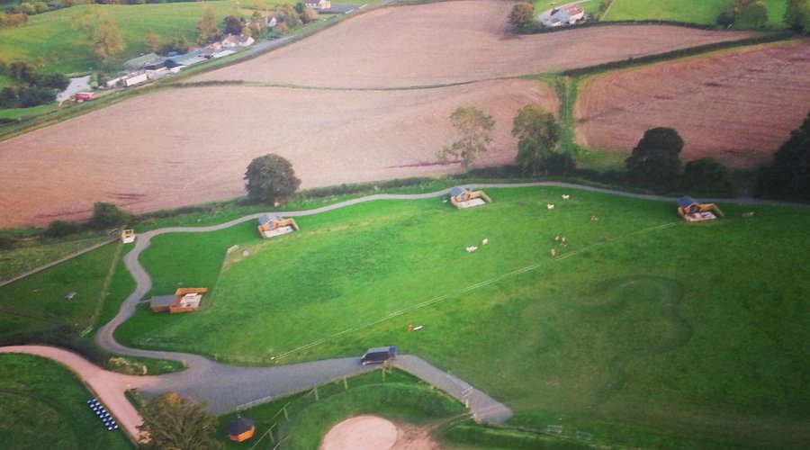 Aerial view of The Jungle's Glamping site.