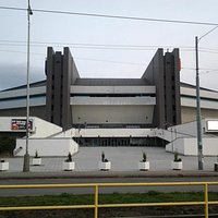 Main entrance seen from the tram stop