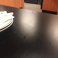 Can't see it that well but the tables aren't cleaned.