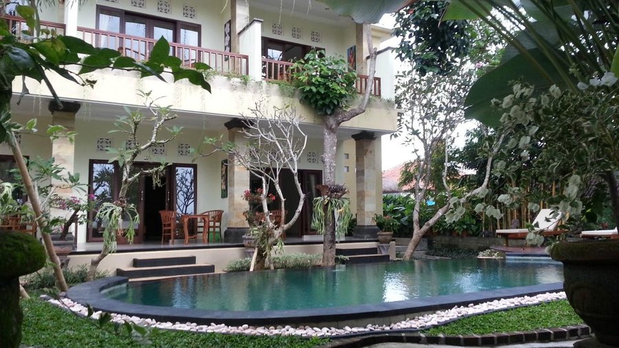 The pool area