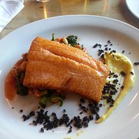 Arctic Char with bean and vegetable medley