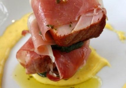 Tonijn met Ibericoham. 