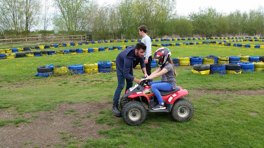 Having a talk on the logistics of riding a quad