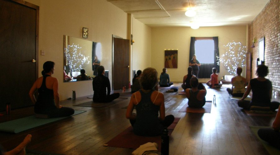 Inside the studio.