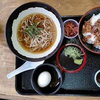 Soba and beef rice