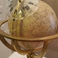 Old globe and clock in one.