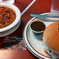 Steak burger and chili