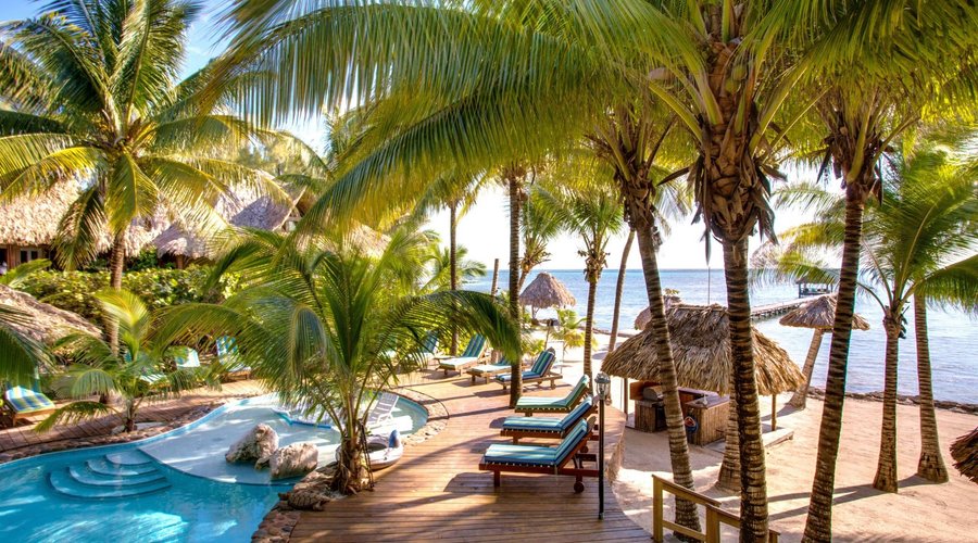 Heated outdoor pool overlooking Caribbean Sea
